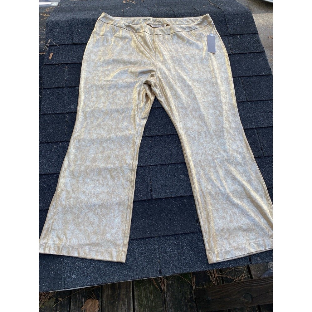 Soft Surroundings Boot Cut Leggings Women’s 2X Metallic Gold